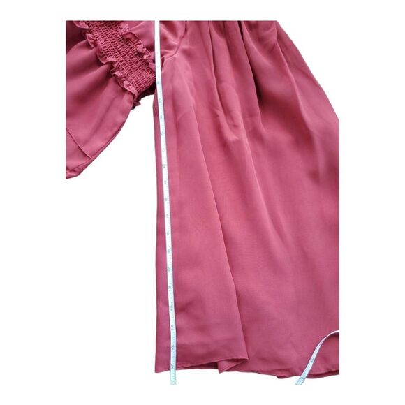 Max Studio Wome's Size _1X_ Off Shoulder Bell Sleeve Peasant Blouse Brick Red Ne - Picture 6 of 6